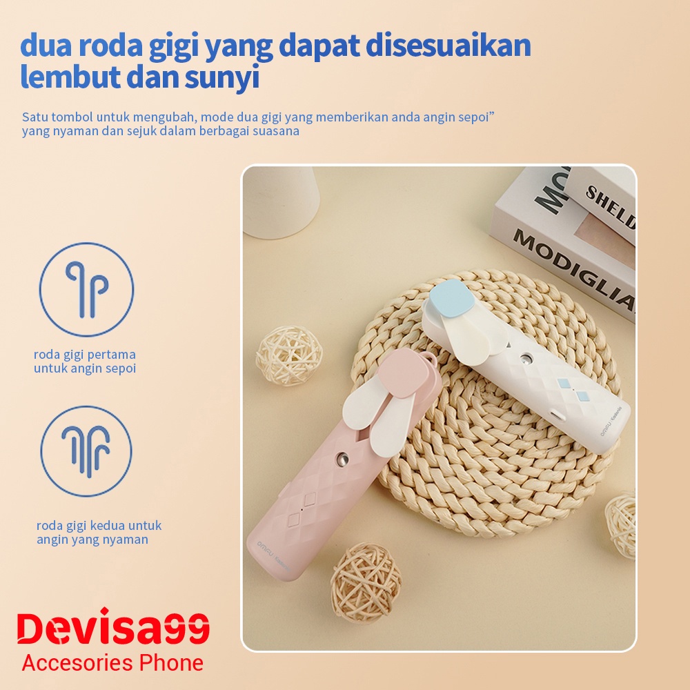 Devisa99 kipas angin mini nano spray kipas 2in1 kipas USB mini lipat fan pendingin kecil kipas murah portable