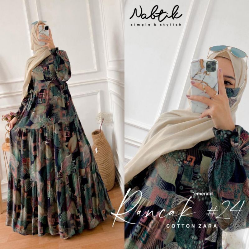 'READY' GAMIS COTTON ZARA RANCAK #24 VOLL 24 FREE MASKER ORIGINAL NABTIK SOLO 'GAMIS MUSLIM'
