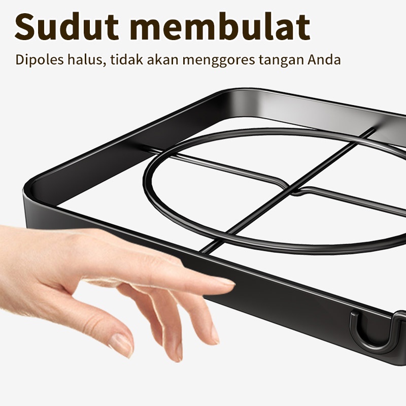 Rak Mount Panci Dapur Susun Rak Panci Bawah Wastafel Stainless Steel Side Dish Rack Pan Wall Mountable Countertop