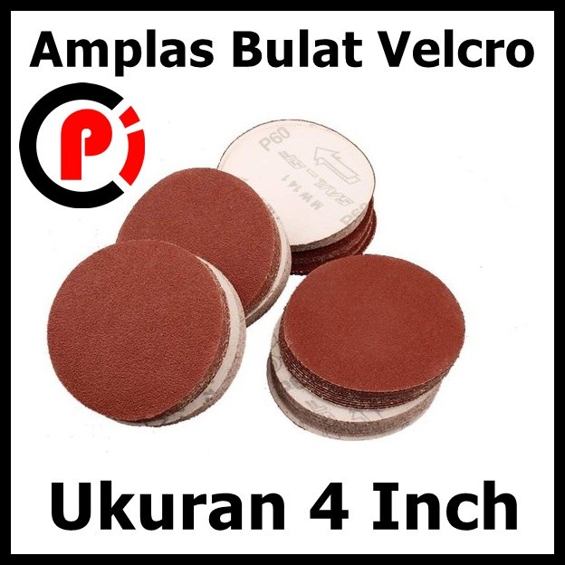 Amplas Bulat 4 Inch 4&quot; Kertas Pasir Tempel Grit Banyak Jenis