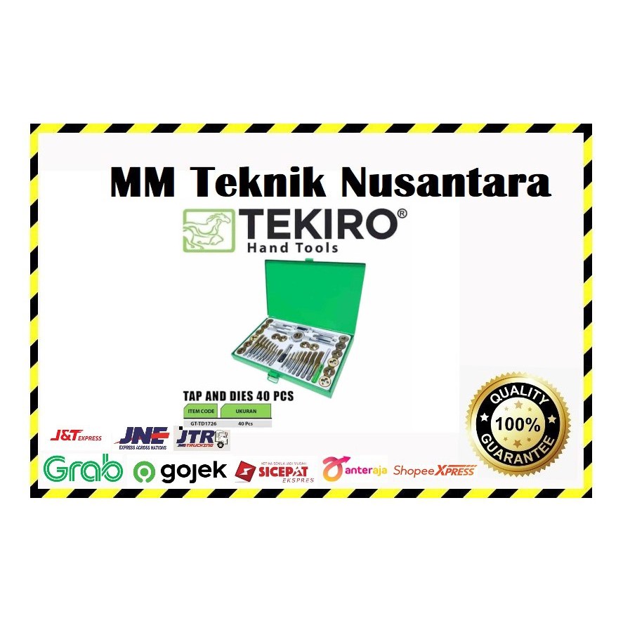 PROMO TEKIRO HAND TAP AND DIES SET 40 PCS SENAI ULIR DRAT BAUT MUR GT-TD1726