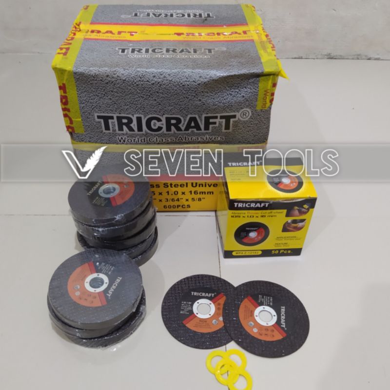 Mata Gerinda TRICRAFT 4 inch Cutting Wheel Taiwan mata pisau potong besi 1 dus / isi 600 Pcs