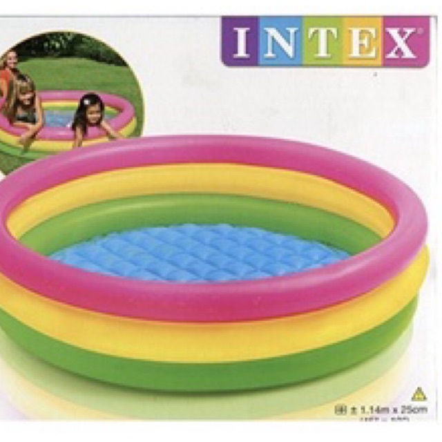 Kolam Renang Pelangi 114cm Intex 57412 - kolam pelangi intex 114 cm - kolam mandi bola - kolam anak