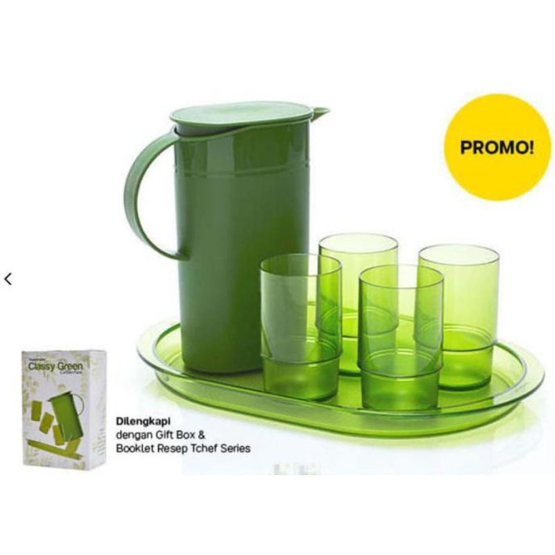 

PROMO Tuperware 6pcs Classy Green Collection Pitcher Tumbler Tray