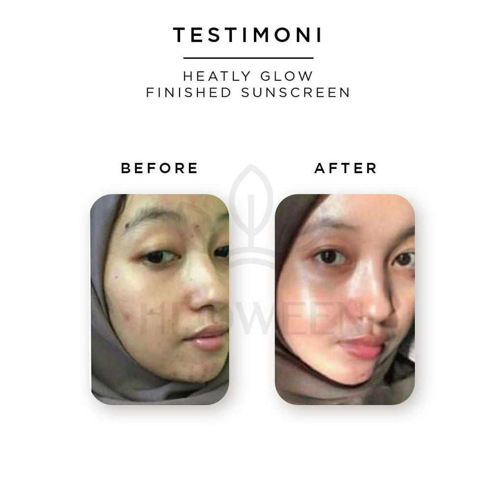 Hiqween Healthy Glow Finished Sunscreen SPF 50Pa+++, Aman untuk Kulit Berjerawat dan Anti Kusam (Perlindungan Optimal dari Sinar UVA &amp; UVB) Friendly For Acne dan Darkspot Skin