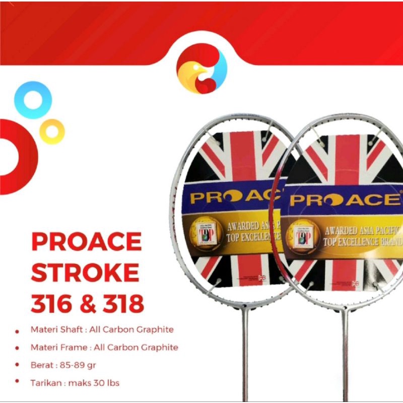 Raket Pro Ace Proace Stroke 318 316 Original