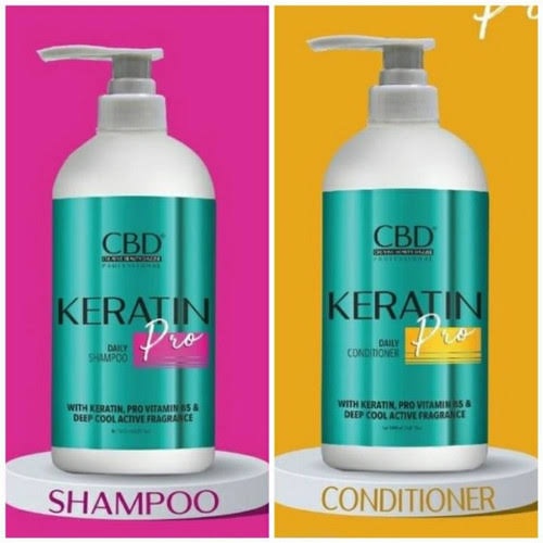 CBD Keratin Pro Daily Shampoo / Conditioner 1L