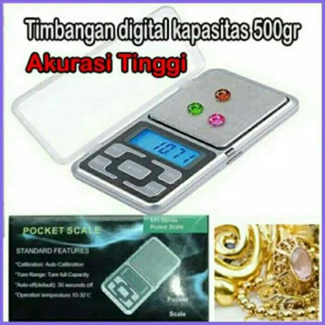 Timbangan Perhiasan Emas Akik Digital 500gr Dengan Akurasi 0,1gr Pocket Scale