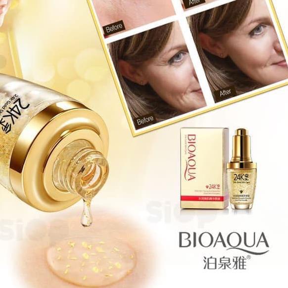 ☂ ✨LACIKOSME✨ BIOAQUA SERUM WAJAH 24K GOLD ESSENCE CREAM - SERUM GOLD BIOAQUA ORIGINAL ✬
