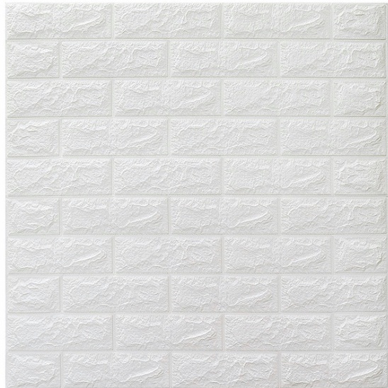 （COD）Promosi terlaris！！Wallpaper dinding 3D kamar tidur wallpaper Foam Motif Batu Bata Dekorasi kamar Stiker Dinding for Bedroom-ZW-1 Putih