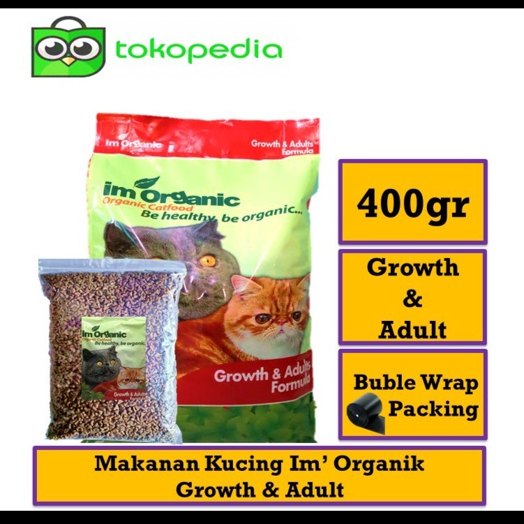 Im Organic imo repack Makanan Kucing Growth Adult repack 400gr