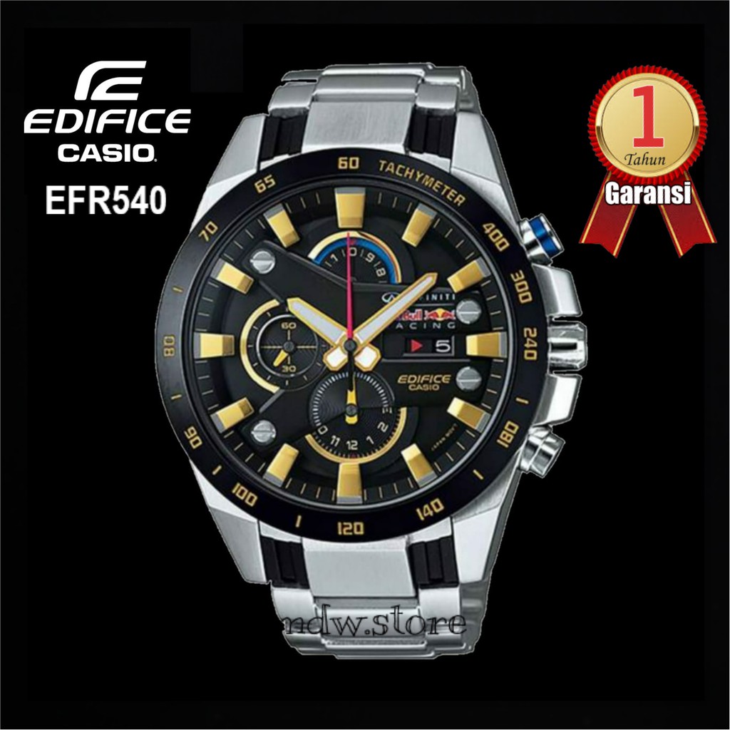 Casio Edifice Original EFR 540 EFR540 Stainless Silver Jam Tangan Pria