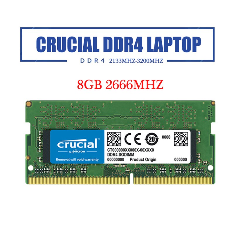 Notebook Crucial DDR4 RAM 4GB 8GB 16GB PC4 2133MHz 2400MHz 2666MHz 3200MHz