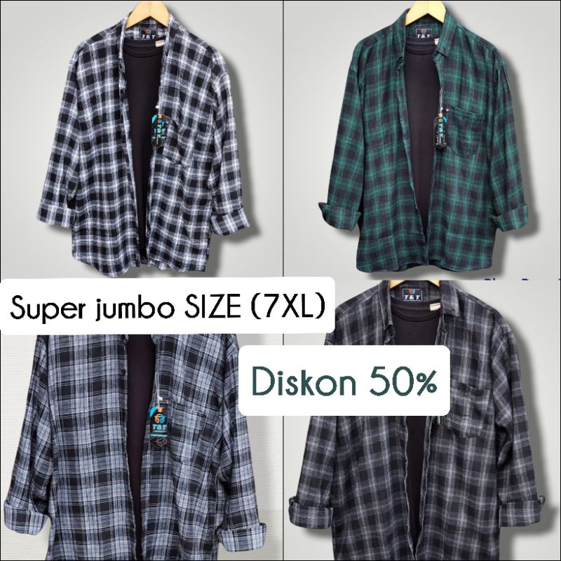 kemeja flanel jumbo 7XL lengan panjang kemeja flanel big size premium terbaru 2022 distro import flanel over size lengan panjang