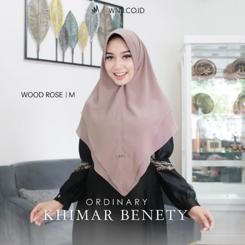 Hijab instan Benety Khimar hardpet busa tipis size M-L ori WNJ bahan ceruty babydoll nyaman dipakai