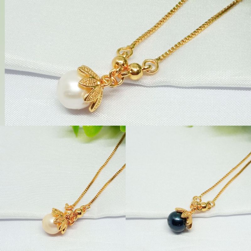 K3 PROMO KALUNG MUTIARA ASLI LOMBOK RHODIUM EMAS KALUNG MUTIARA ALAMI LOMBOK KALUNG CEWEK SIMPEL KAL