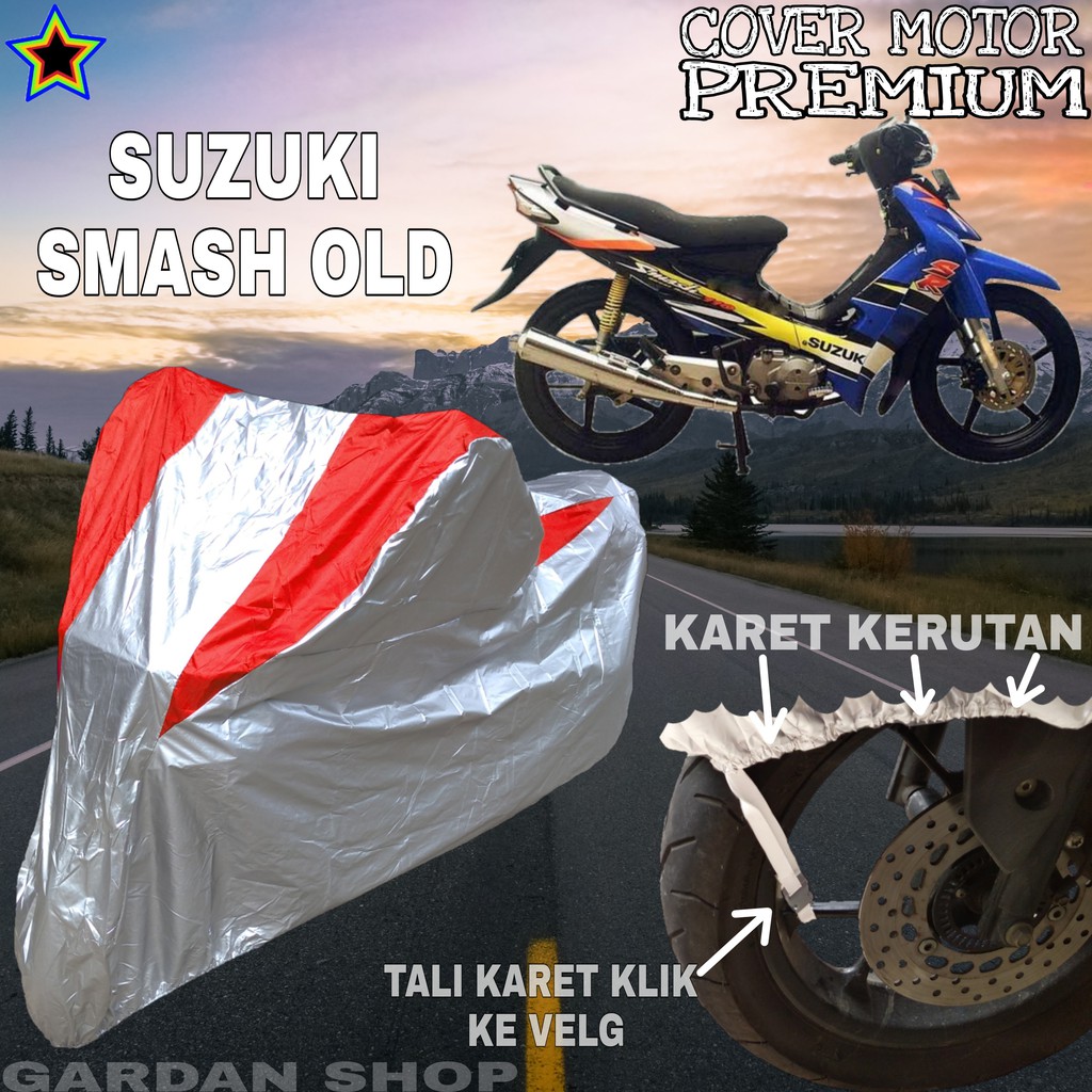 Sarung Motor SUZUKI SMASH OLD Silver MERAH Body Cover Penutup Motor Smash PREMIUM