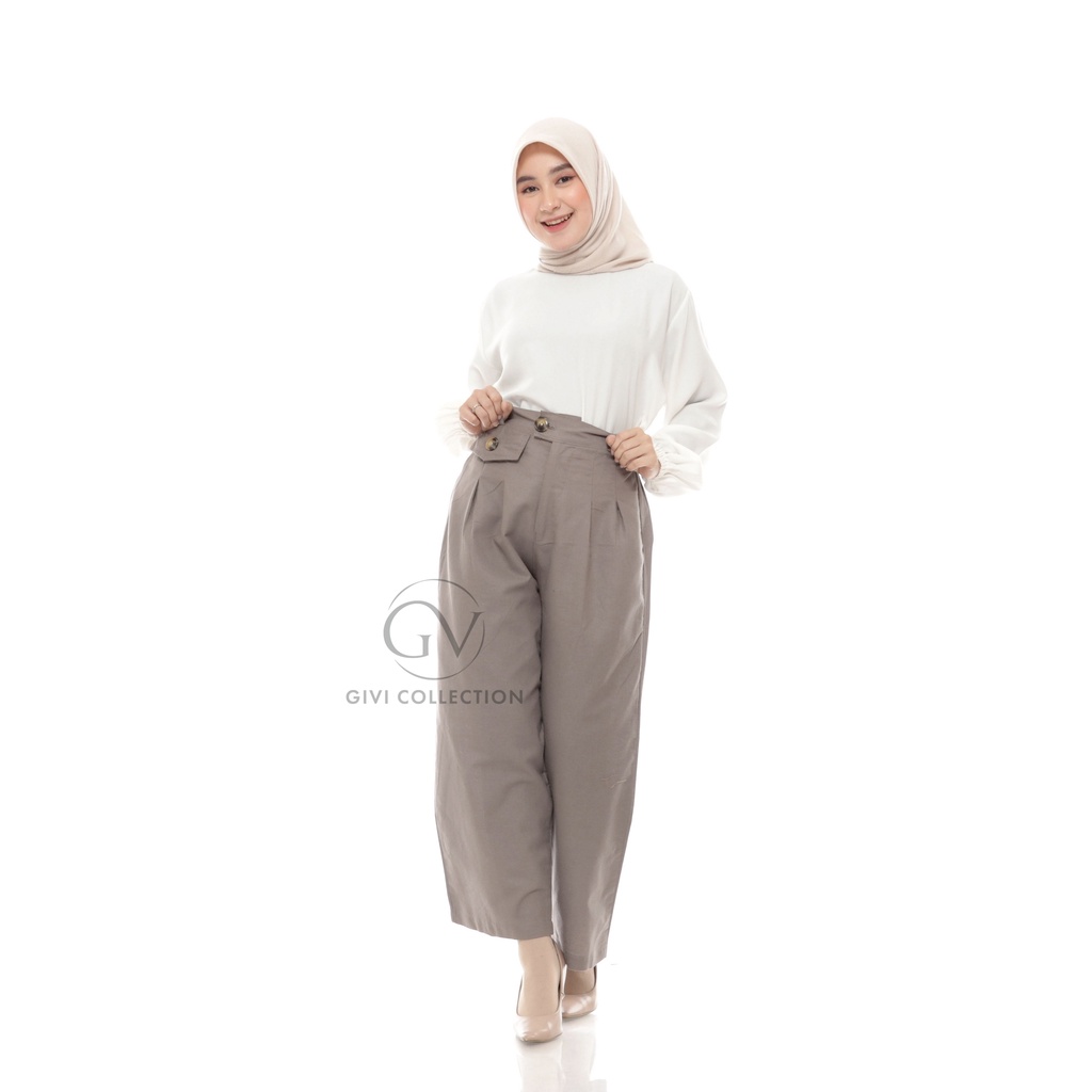 Celana Kulot Highwaist Bahan linen rami / kulot rami