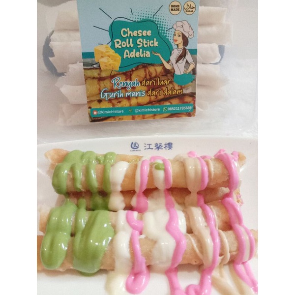 

Chesee Roll Stick Isi 12pcs min order 2bok Free toping sesuai selera