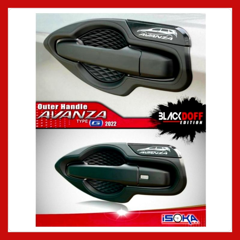 Handle Cover Pintu Mobil + Outer Avanza, Xenia, Veloz 2022Up Hitam Dop