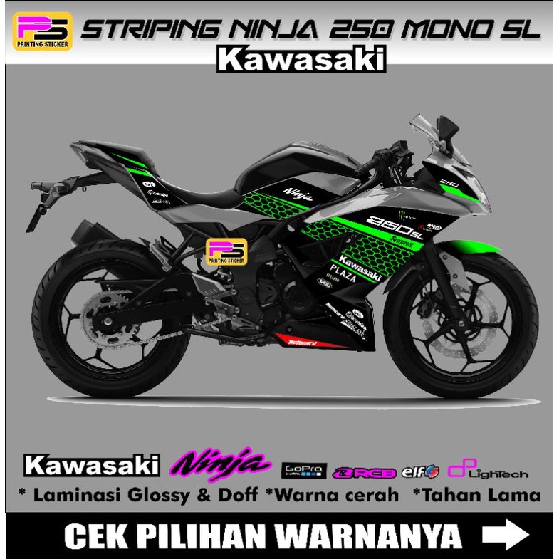 Striping/Sticker List Body ninja mono 250 Sl/Ninja 250 Mono Sl Sponsor