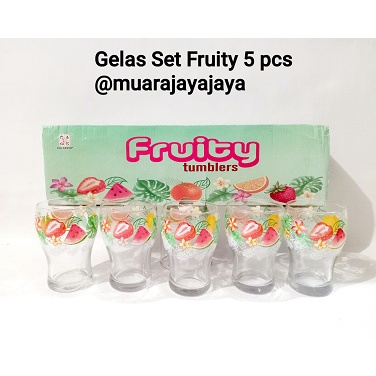 Gelas Set Fruity I Gelas Es Teh I Gelas Es Sirup