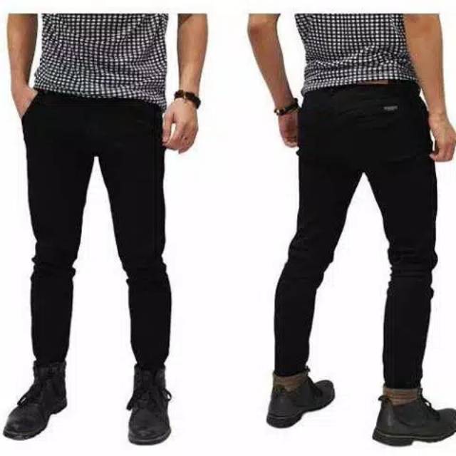 Celana Jeans Pensil Pria Hitam Original Revan Vedro Soft Jeans Ukuran 27 - 32