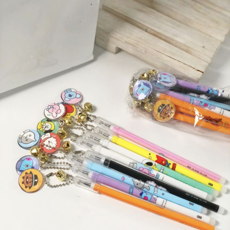 

Koleksibts Pen Pulpen Gel Bt21 Bts Koya Chimmy Tata Mang Shooky Chooky RJ Van Rm Jin Suga Jimin J Hope V Jungkook