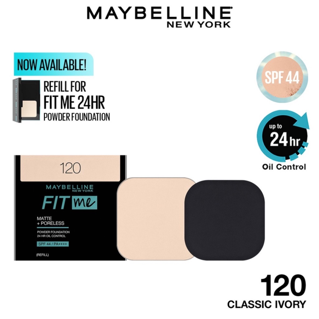 MAYBELLINE [Refill] Fit Me 24HR Oil Control Powder Foundation 9 Gr | Two Way Cake | TWC | Makeup Bed