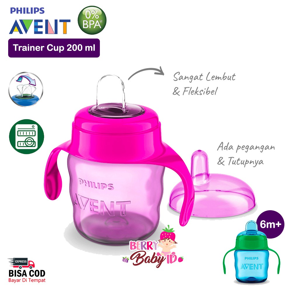 Philips Avent Trainer Cup Soft Spout Botol Susu Bayi 6m+ 200 Ml Berry Mart