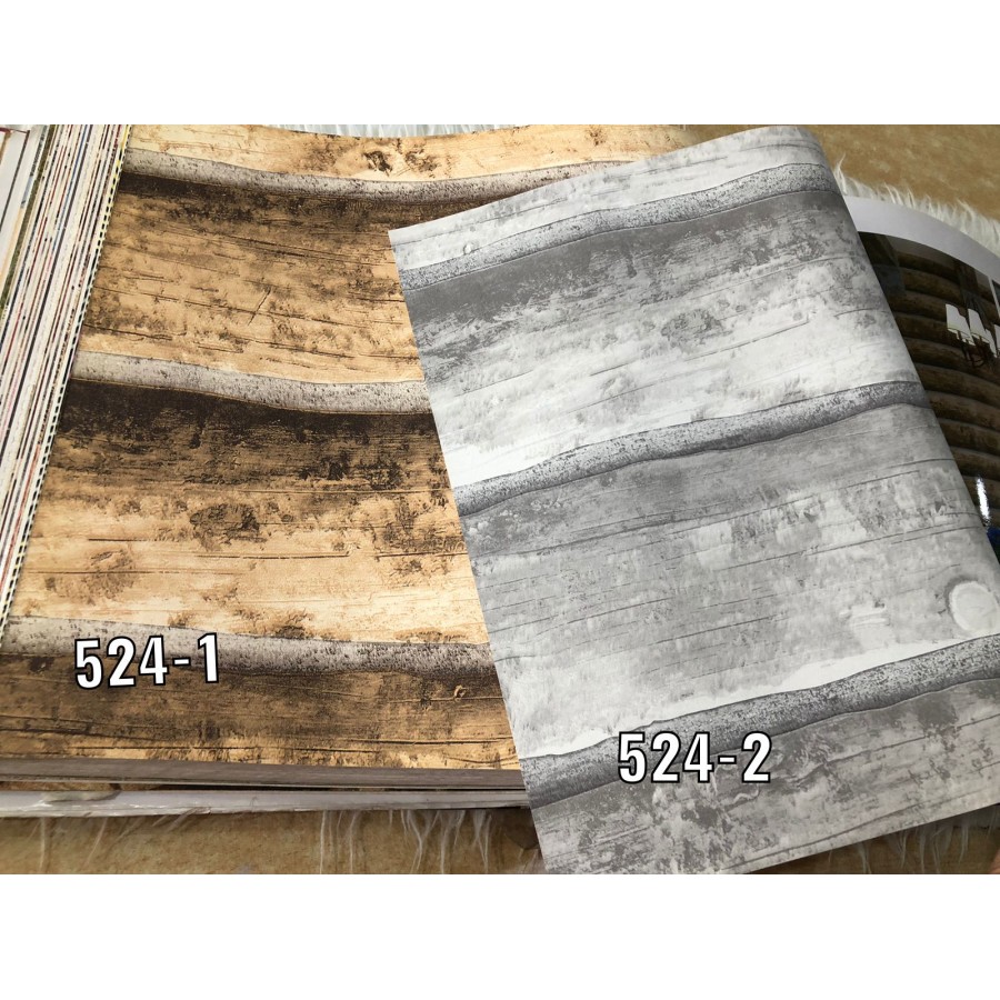 WALLPAPER DINDING CAFE MOTIF KAYU COKLAT 3D MINIMALIS