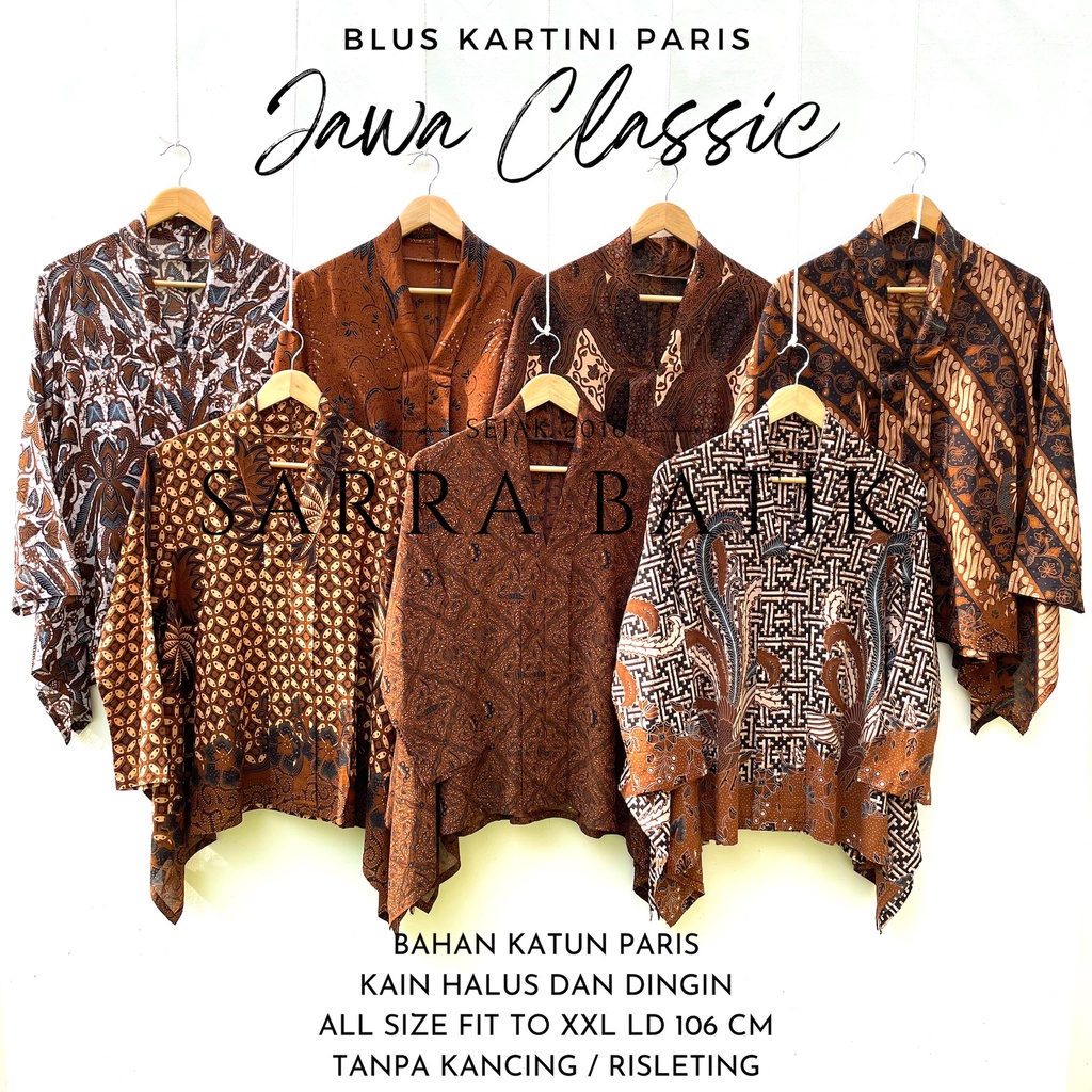 [PREMIUM] Blus KARTINI PARIS Jawa Classic Batik Premium Paris Atasan Batik Modern Kerja Seragam Kantor Muslim