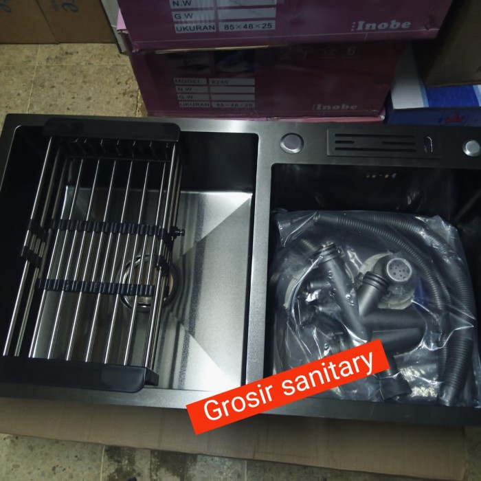 Wastafel - Kitchen Sink 8245 Black Model Bolzano /Bak Cuci Piring Hitam