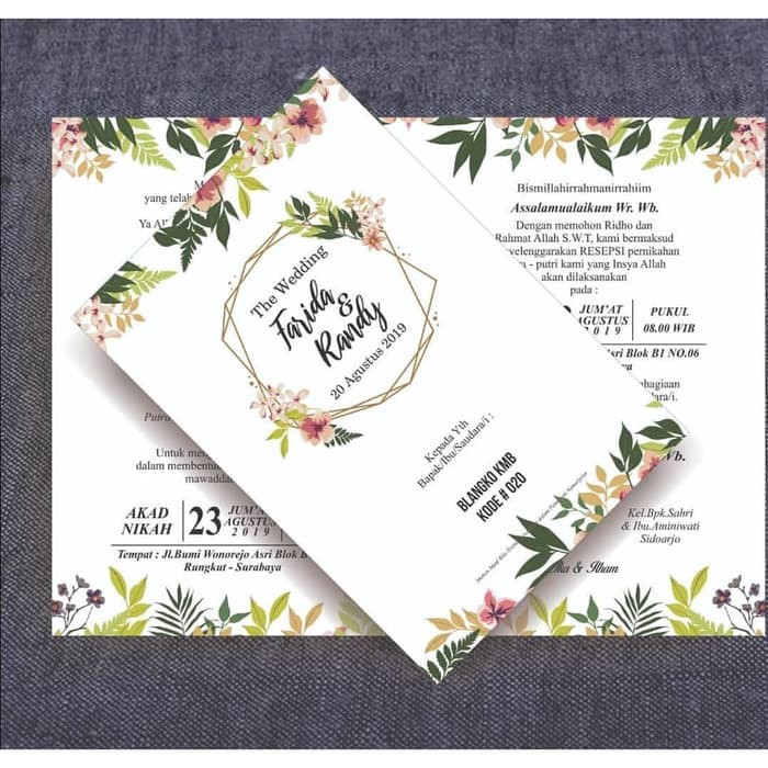 Undangan Pernikahan Unik, Rustic, Murah, Elegan, Vintage  KMB 12