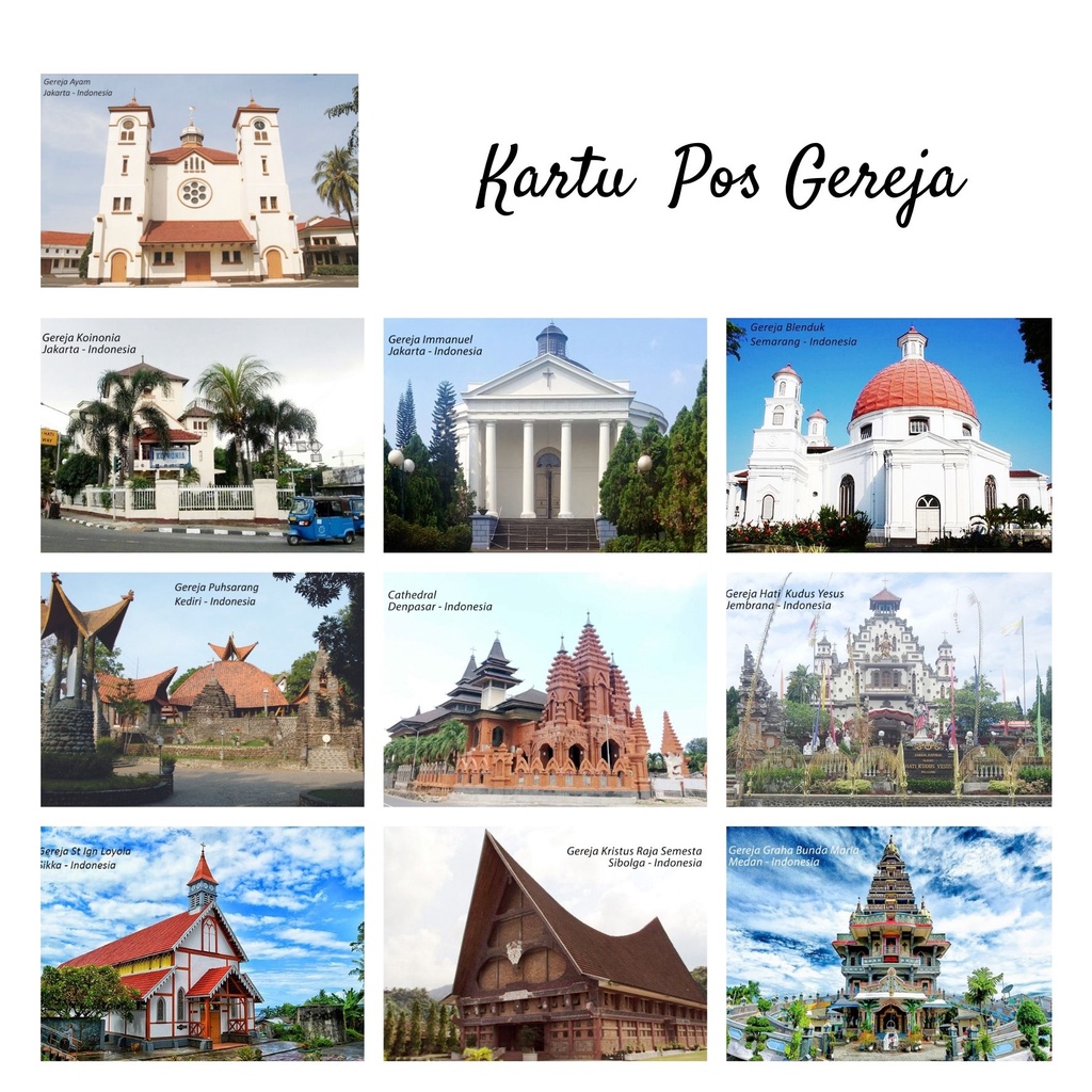 

MC- Kartu pos kartupos Gereja & patung Yesus / Church & Jesus statue Postcard