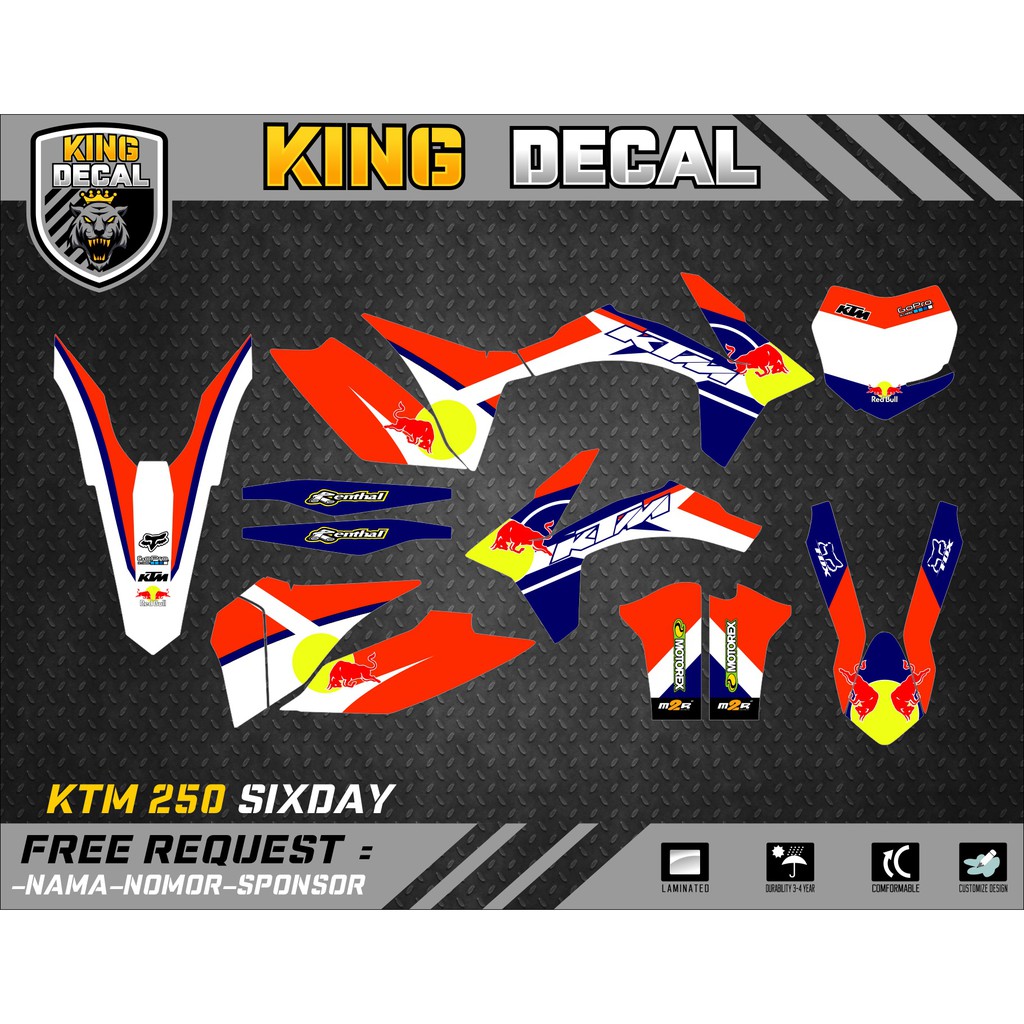 DECAL KTM 250 SIXDAY DECAL SIXDAY STRIPING KTM 250 STRIPING SIXDAY 07