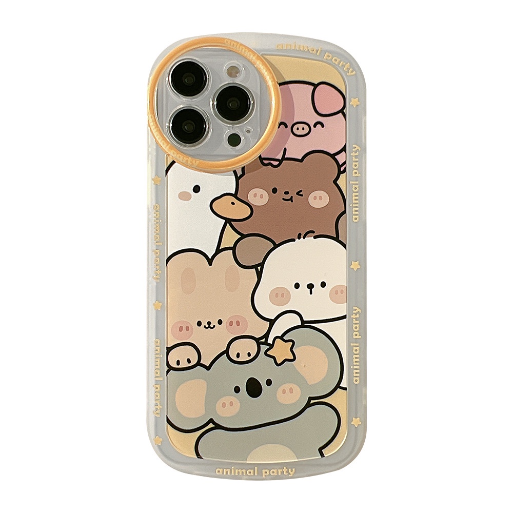 Case Pelindung Motif Kartun Hewan Untuk Iphone 13 7 + 8 Plus SE 2020 XS XR 11 12 PRO MAX