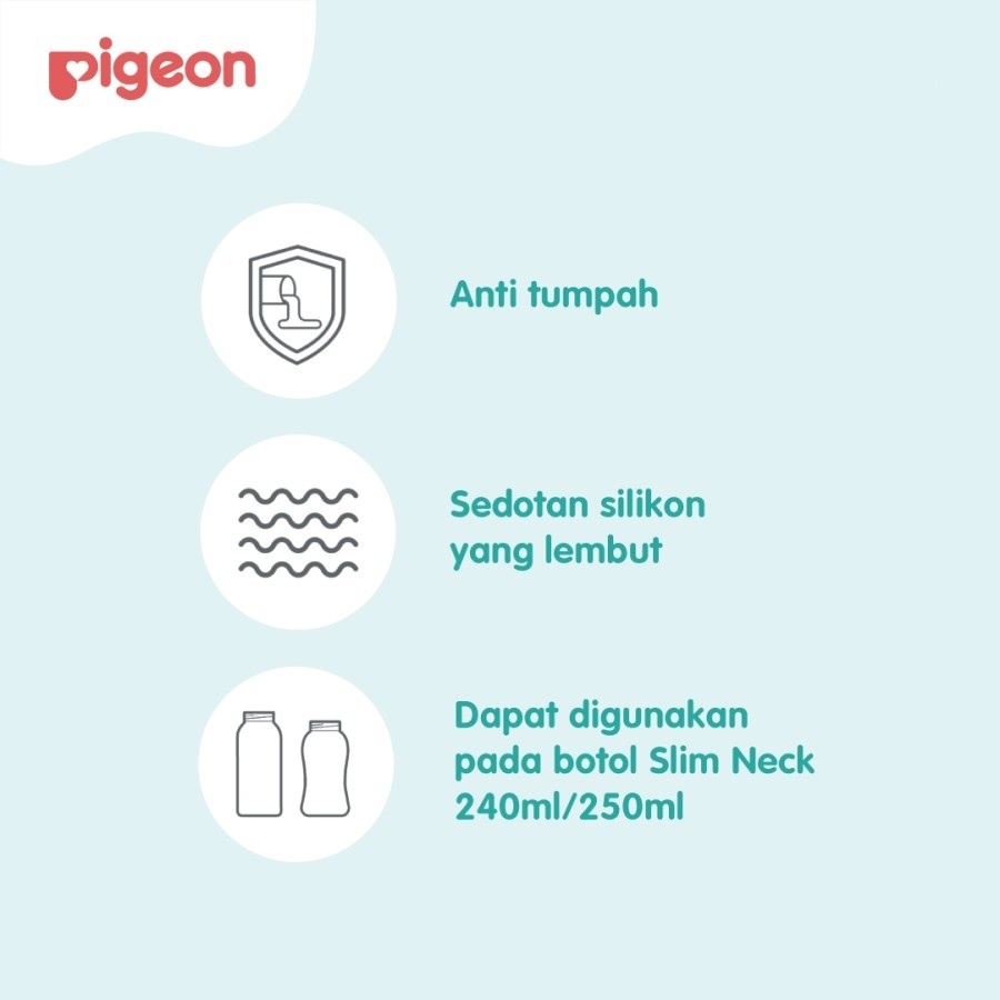 Pigeon Silicone Straw Top Sedotan Pengganti Dot Botol Susu Pigeon WHS