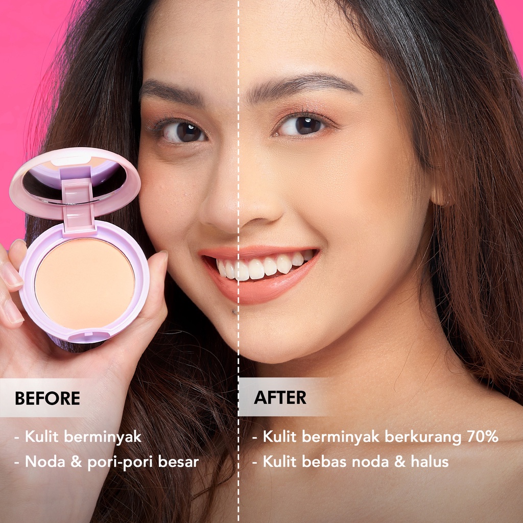 DAZZLE ME Muse Pressed Foundation | Long Lasting Filter Like Blurring Matte Compact Powder Oil-control Bedak Padat dazzle me BPOM