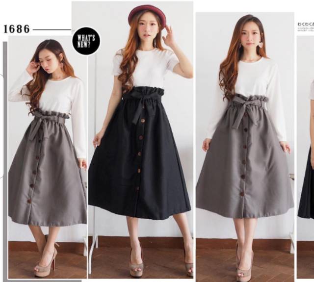 WINTER WOMAN MIDI SKIRT ROK PANJANG WANITA MUSIM DINGIN