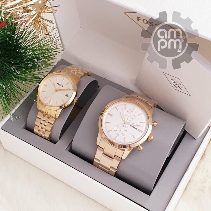 Suplier Jam Tangan Couple Fossil Townsman Gold Original