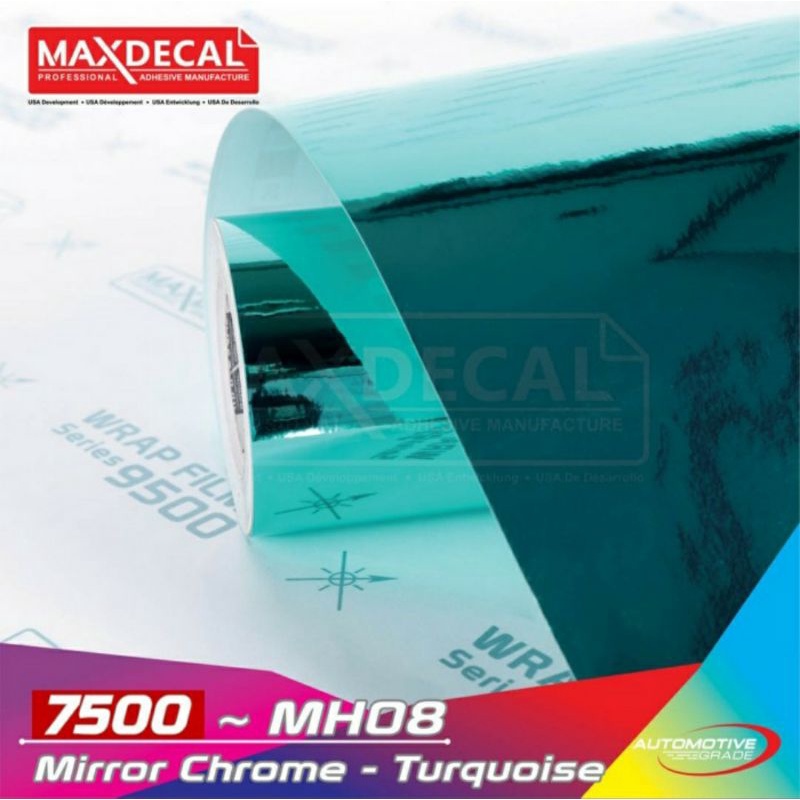 Sticker Maxdecal 7500 MH08 Turquoise Mirror Chrome Tosca Krom Premium Wrap