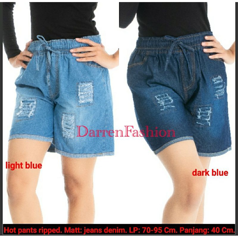 Hot Pants Ripped . Celana Pendek Jeans Ripped . Hot Pants Sobek