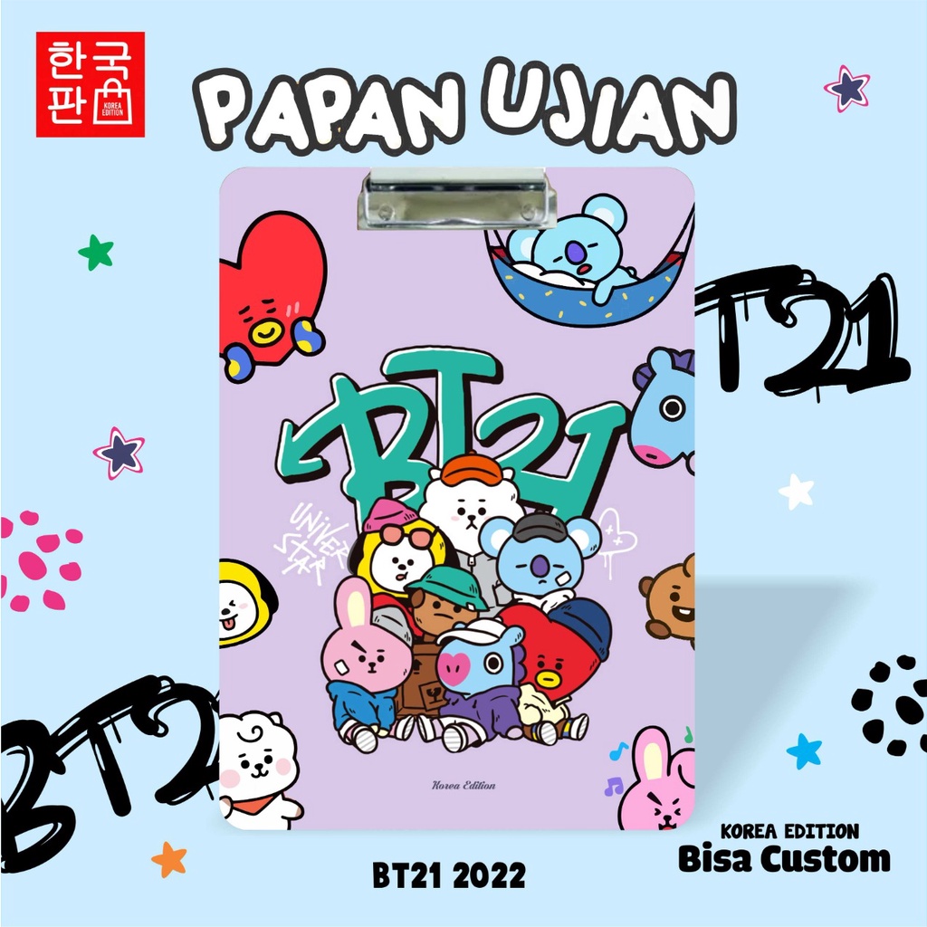 

Papan Ujian BT21 Papan Dada Papan Jalan Kpop Cooky Tata Chimmy