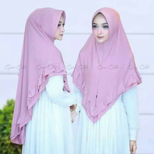 bergo khimar jilbab instan syari zalina hijab instant polos jersey