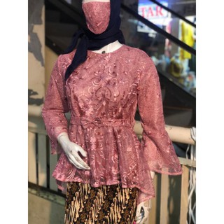 KEBAYA BRUKAT TILE MUTIARA + Rok / Tanpa Rok | Shopee ...