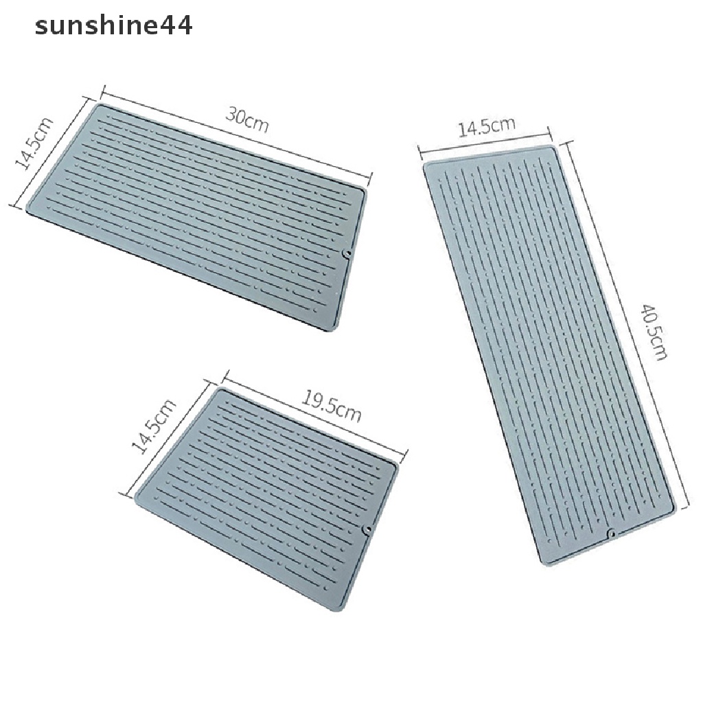 Sunshine Drain Mat Kitchen Silicone Dish Drainer Tray Large Sink Drying Worktop Organizer .