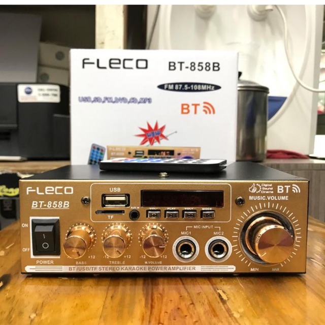 POWER AMPLIFIER BLUETOOTH FLECO BT-858B USB/SD/FM/DVD/CD/MP3 / AMPLIFIER FLECO / AMPLIFIER KARAOKE