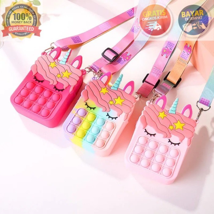 

COD Pop It Sling BAG UNICORN - Tas Selempang Anak Perempuan POP IT KEREN KADO TERKINI