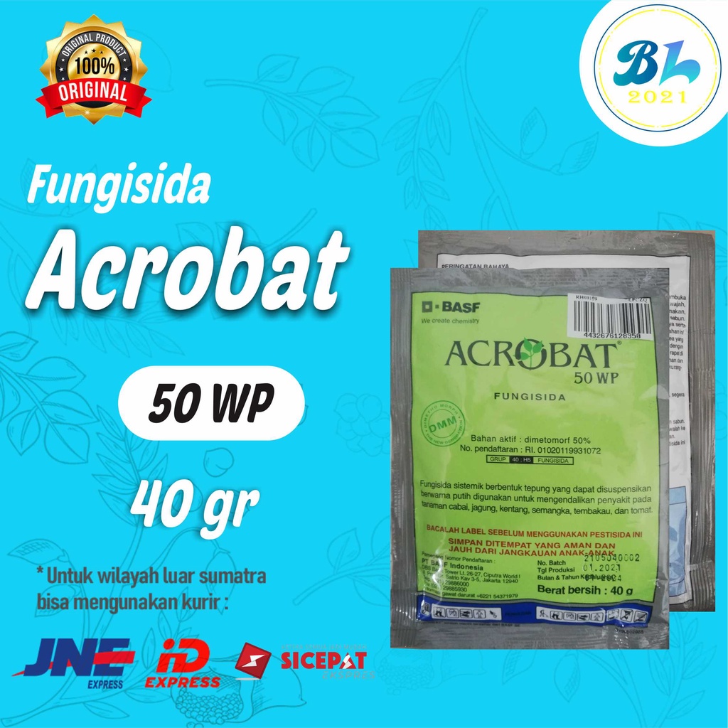 Fungisida Sistemik Acrobat 50WP 40 gr, untuk tanaman cabe, jagung, kentang, semangka, tembakau dan t